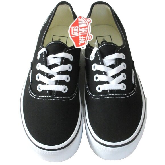 Vans Women's Authentic Stacked Canvas Black True White Platform Shoes Size 11.5 - Picture 4 of 5